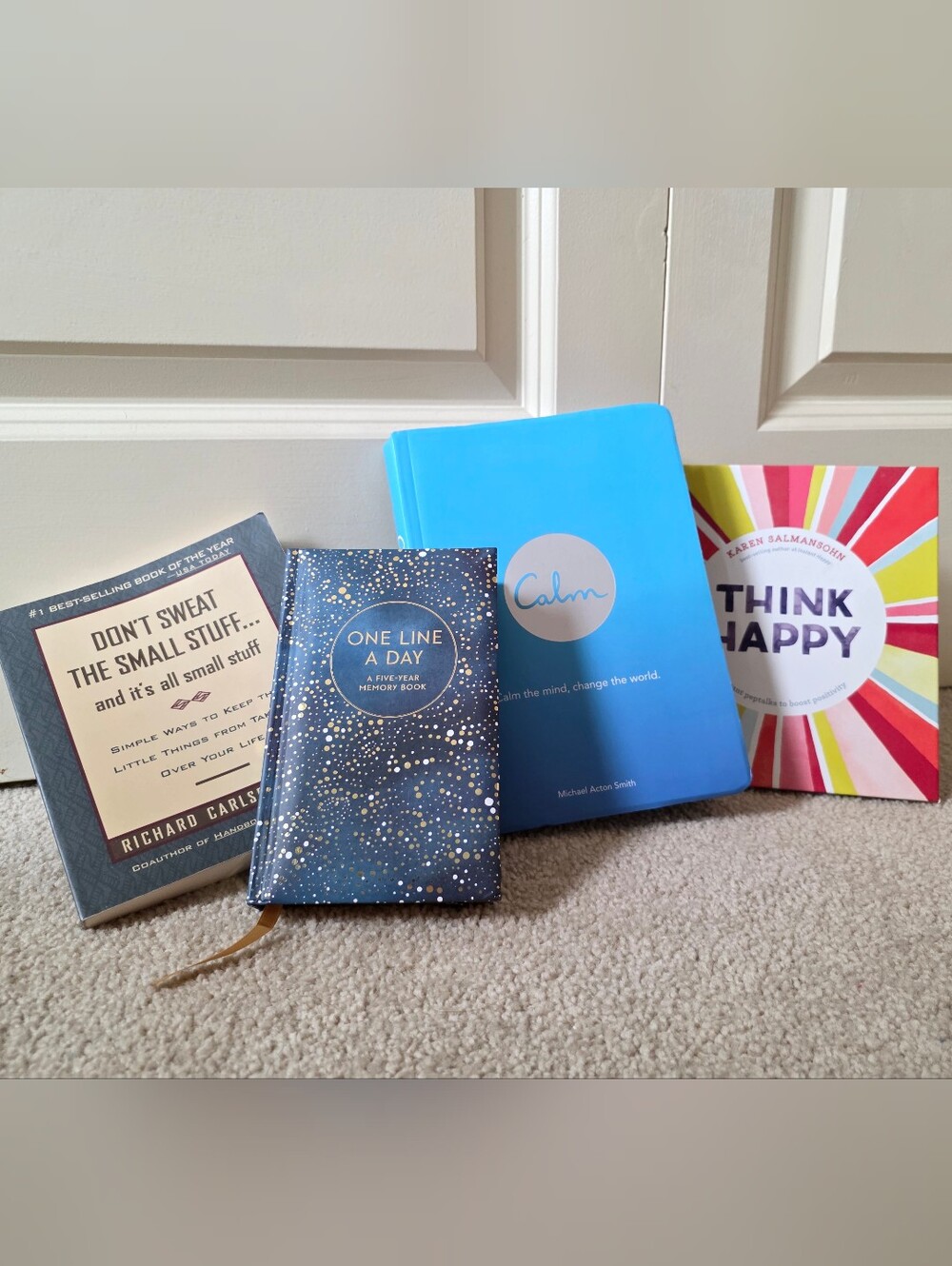 4-Book Mindfulness Lot - Calm, Daily Journal, Think Happy, Small Stuff